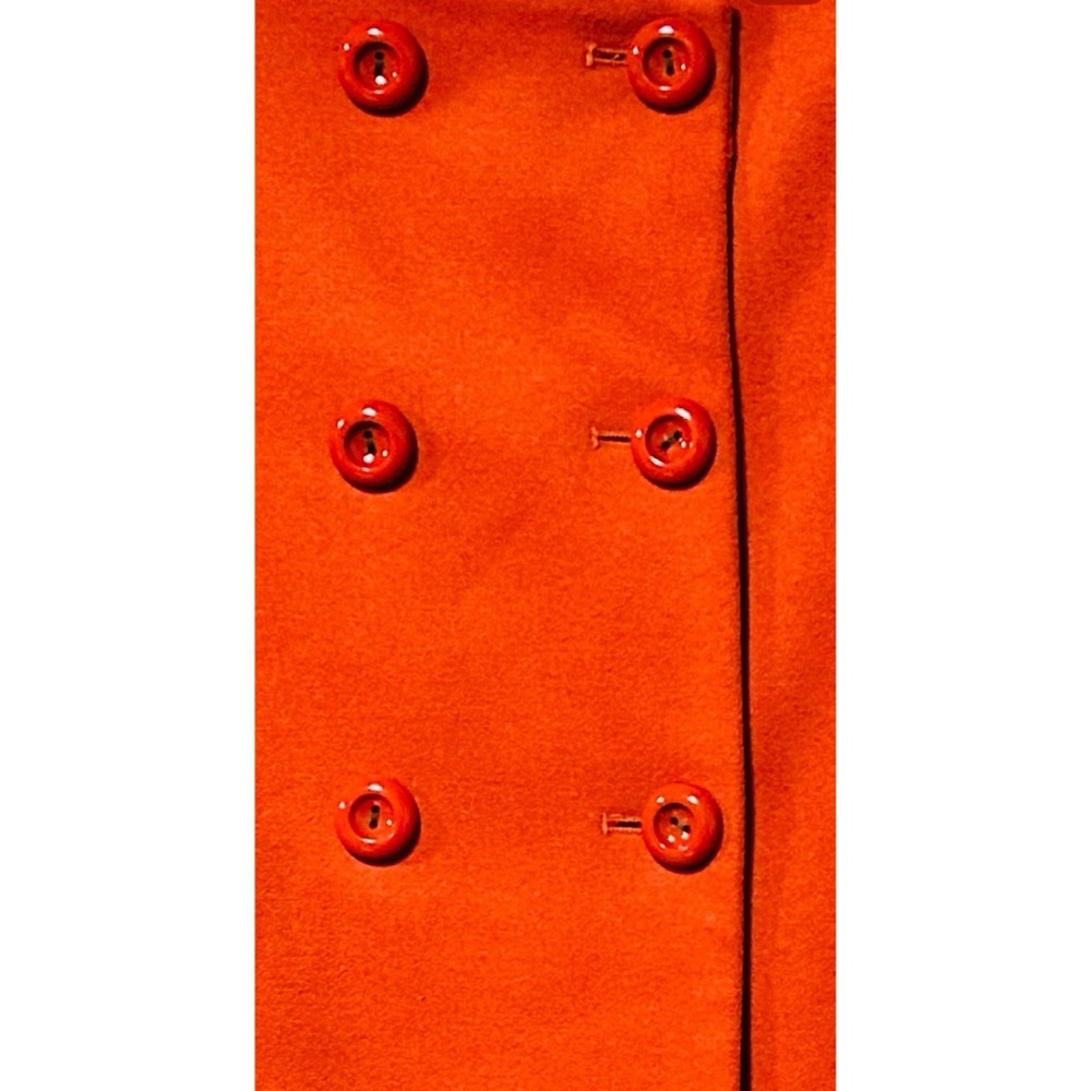 Zara Basic Orange Double-Breasted Wool Blend Coat… - image 5